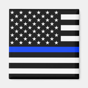 Dünne Blaue Linie Polizei-Flagge Magnet
