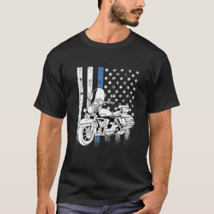 Dünne blaue Linie Polizei Motorrad Classic T-Shirt