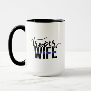 Dünne Blaue Linie Trooper-Ehefrau Polizei-Unterstü Tasse