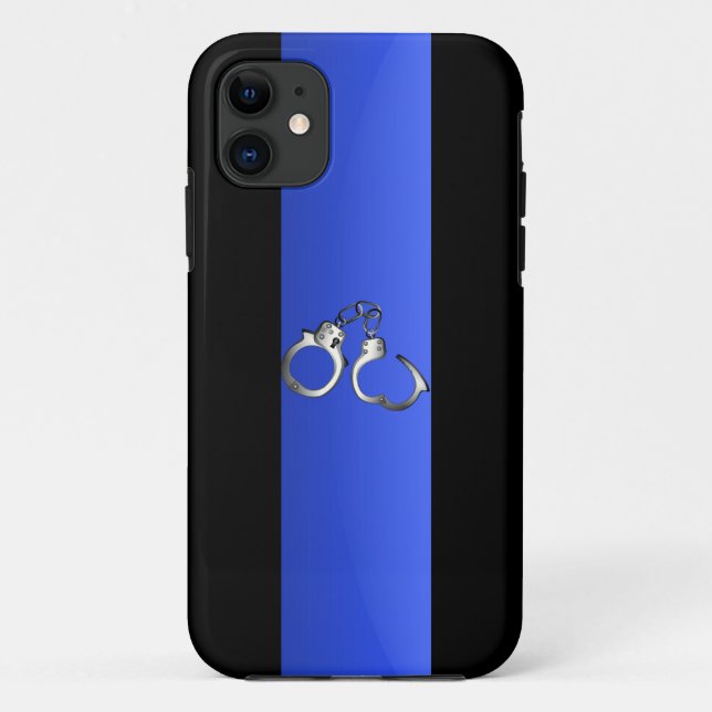 Dünne blaue Linie und Handschellen Case-Mate iPhone Hülle (Rückseite)