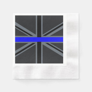 Dünne Blaue Linie Union Jack Serviette