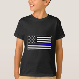 Dünne blaue LINIE US-amerikanische Flagge Ehre Pol T-Shirt