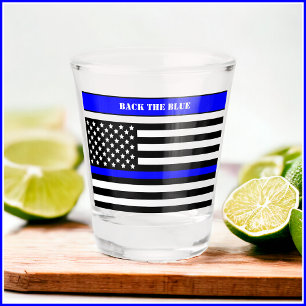 [Dünne blaue Linie] Zurück zur blauen Polizei Schnapsglas