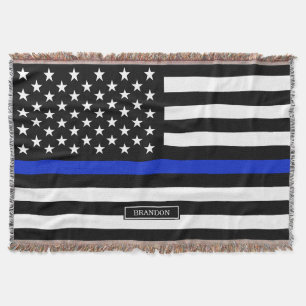 Dünne Blue Line-amerikanische Flagge Decke