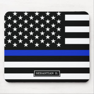 Dünne Blue Line-amerikanische Flagge Mousepad