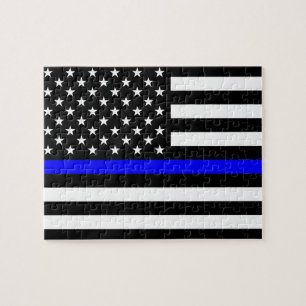 Dünne Blue Line-amerikanische Flagge Puzzle
