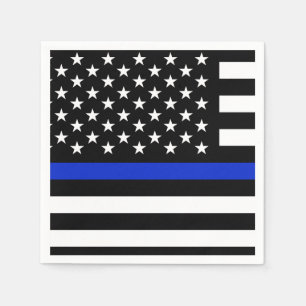 Dünne Blue Line-amerikanische Flagge Serviette