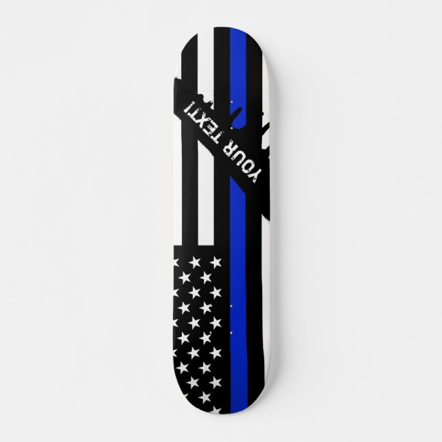 Dünne Blue Line-amerikanische Flagge Skateboard (Vorne)