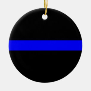 Dünne Blue Line-Polizeibeamte-Denkmal-Flagge Keramik Ornament