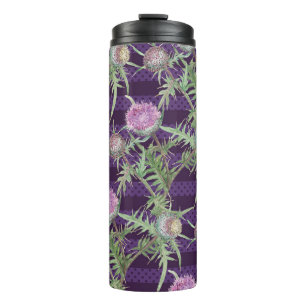 Dünne Blume Wasserfarbmuster Thermosbecher