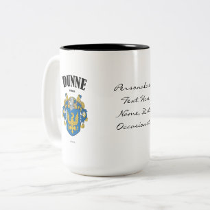 Dunne Familienwappen, Übersetzung und Bedeutung Zweifarbige Tasse