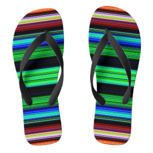 Dünne farbenfrohe Streifen - 1 Paar Erwachsenen-Ze Flip Flops
