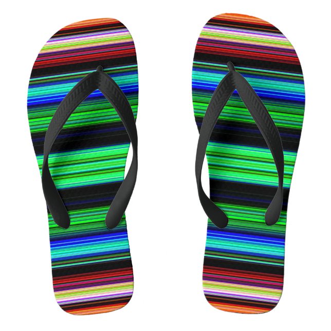 Dünne farbige Streifen - 1 Flip-Flops für Erwachse Flip Flops (Fußbett)