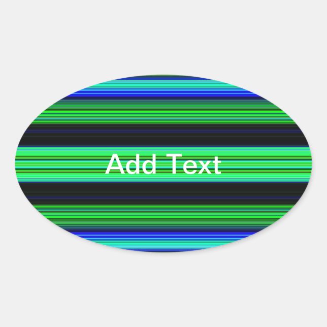 Dünne farbige Streifen - 1 Ovaler Aufkleber (Vorderseite)