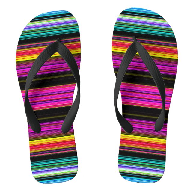 Dünne farbige Streifen - 2 Flip-Flops für Erwachse Flip Flops (Fußbett)