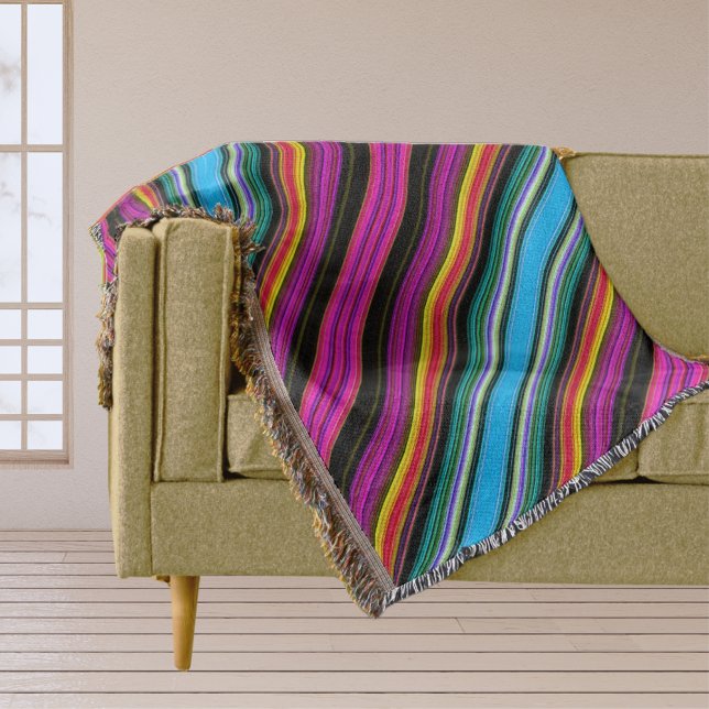 Dünne farbige Streifen - 2-wertige Fußleiste Decke (thin_colorful_diagonal_stripes_2_throw_blanket)