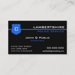 Dünne Flagge Blue Lines Großbritannien Visitenkarte