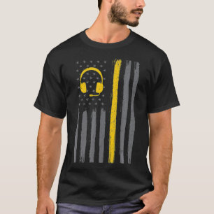 Dünne gelbe Linie Amerikaner 911 Dispatcher Gesche T-Shirt