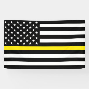 Dünne Gelbe Linie Dispatcher-Flagge Banner