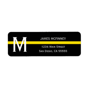 Dünne gelbe Linie mit Monogramm