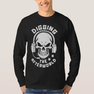 Dünne Gelbe Linie Schädel Gold - Notfallpolizei T-Shirt