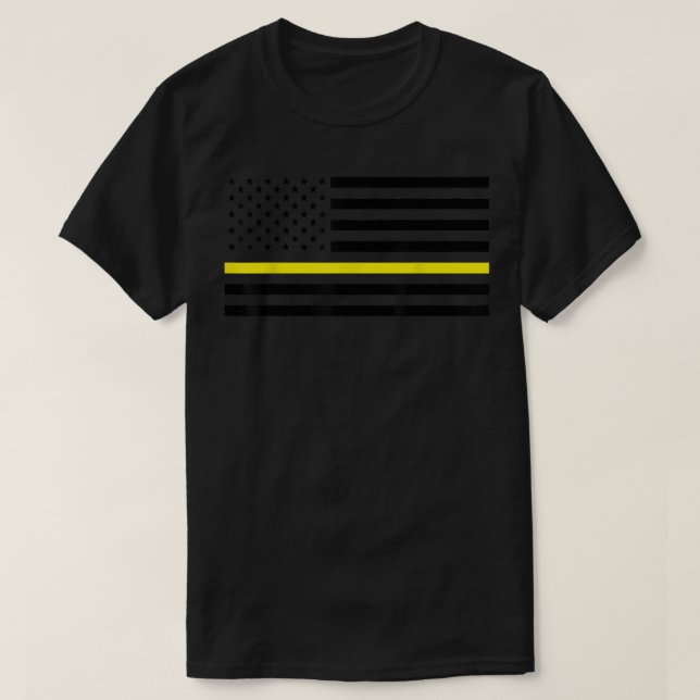 Dünne gelbe Linie, Sicherheitswächter, Lkw-Fahrer  T-Shirt (Design vorne)