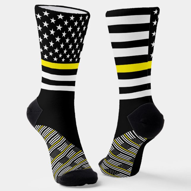Dünne gelbe Socken, amerikanische Flagge, Notfall Socken (Gewinkelt)