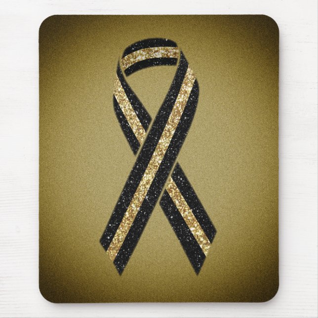 Dünne Gold Line Glitzer Ribbon Mousepad (Vorne)