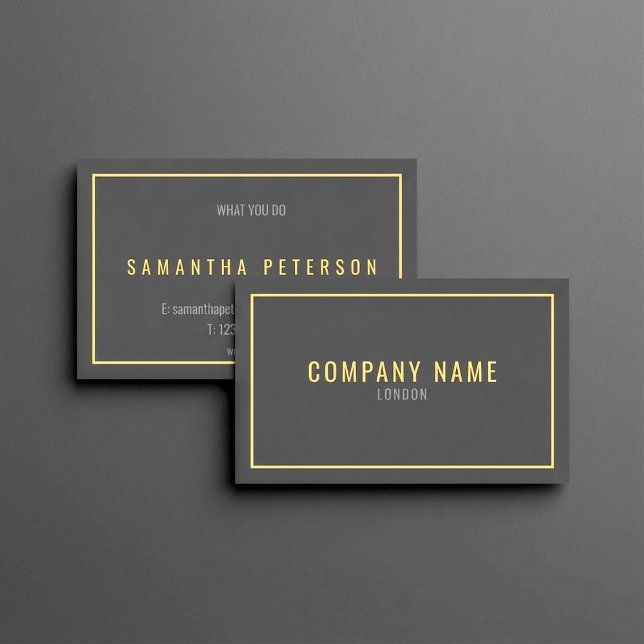 Dünne Goldgrenze, berufliche Visitenkarte (Thin gold border, professional business card.)
