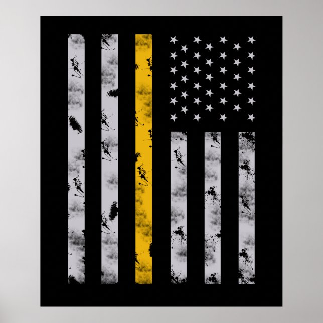 Dünne Goldline-Flagge 911 Dispatcher in Not gerate Poster (Vorne)