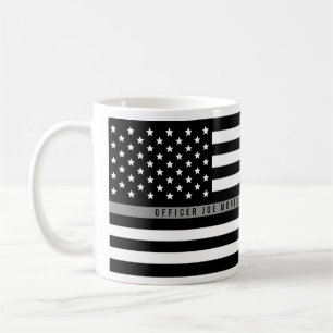 Dünne graue Korrekturlinie amerikanische Flagge Kaffeetasse
