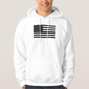 Dünne graue Linie Flagge-Monogramm Hoodie