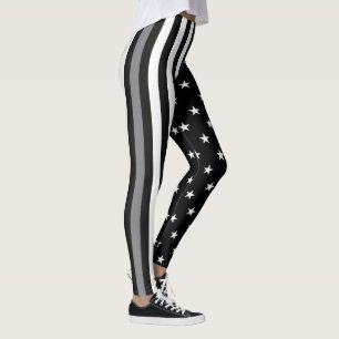 Dünne graue Linie Korrekturoffizier-Flagge Leggings