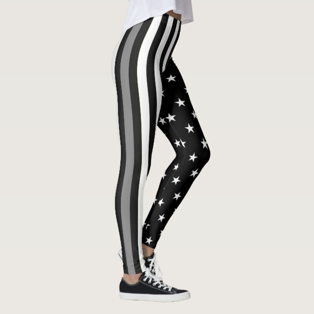Dünne graue Linie Korrekturoffizier-Flagge Leggings (Rechts)