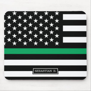 Dünne Grenze-amerikanische Flagge Mousepad