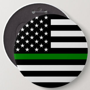 Dünne grüne Flagge: Patriotische Militärveteranen Button