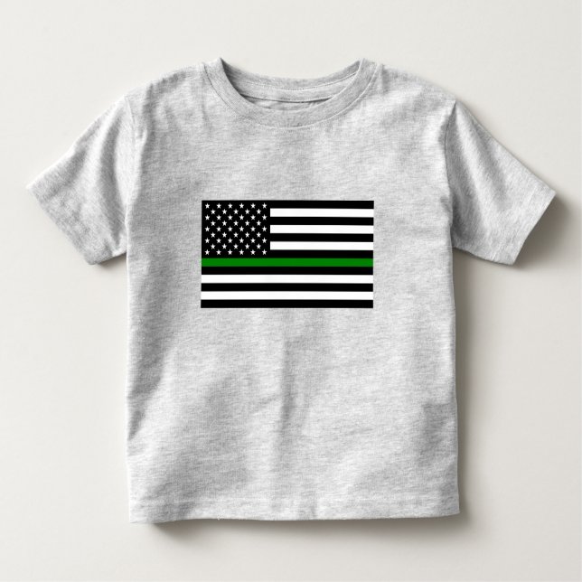 Dünne grüne Flagge: Patriotische Militärveteranen Kleinkind T-shirt (Vorderseite)