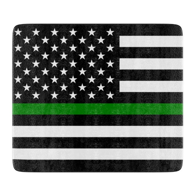 Dünne grüne Flagge: Patriotische Militärveteranen Schneidebrett (Vorderseite)
