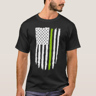 Dünne grüne Linie Amerikanische Flagge für Vegan u T-Shirt