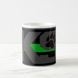 DÜNNE GRÜNE LINIE K9 EINHEITS-BUNDESSTAATLICHE TASSE
