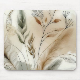 Dünne Grünpflanzen Moderne Botanische Boho-Hochzei Mousepad