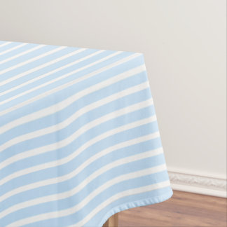 Dünne hellblaue Streifen Tischdecke