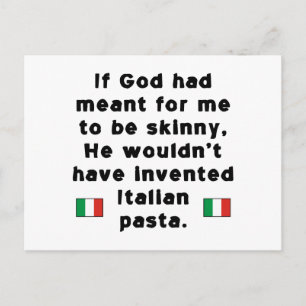 Dünne italienische Pasta Postkarte