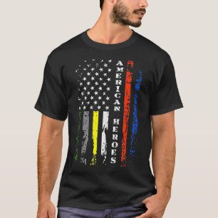 Dünne Linie First Responder Patriotische amerikani T-Shirt