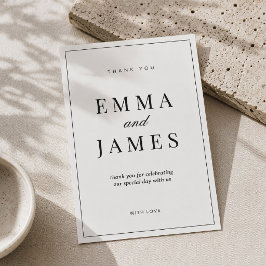 Dünne Rand Minimalistische Dankeskarten Editable RSVP Karte