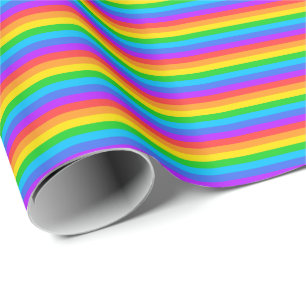Dünne Regenbogenstreifen Wrapping Paper Geschenkpapier