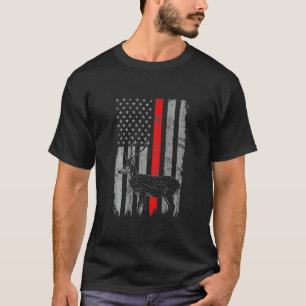 Dünne rote Linie Axis-Hirschjagdflagge T-Shirt