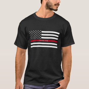 Dünne rote Linie Feuerwehrmann-Flagge addieren T-Shirt