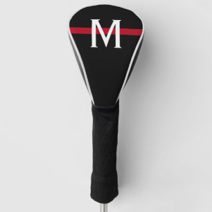 Dünne rote Linie Feuerwehrmann mit Monogramm Golf Headcover