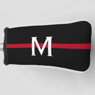 Dünne rote Linie Feuerwehrmann mit Monogramm Golf Headcover